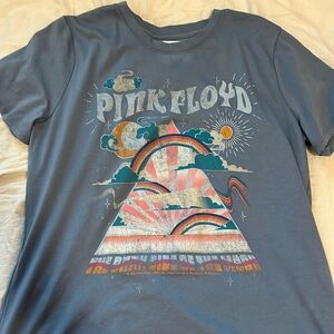 blue oversized graphic tee